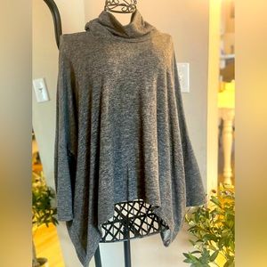 Gray jersey poncho